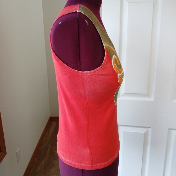 Off the Hook Graphic Print Tank Top M ? tagless vintage y2k scoop neck repaired - Picture 4 of 12